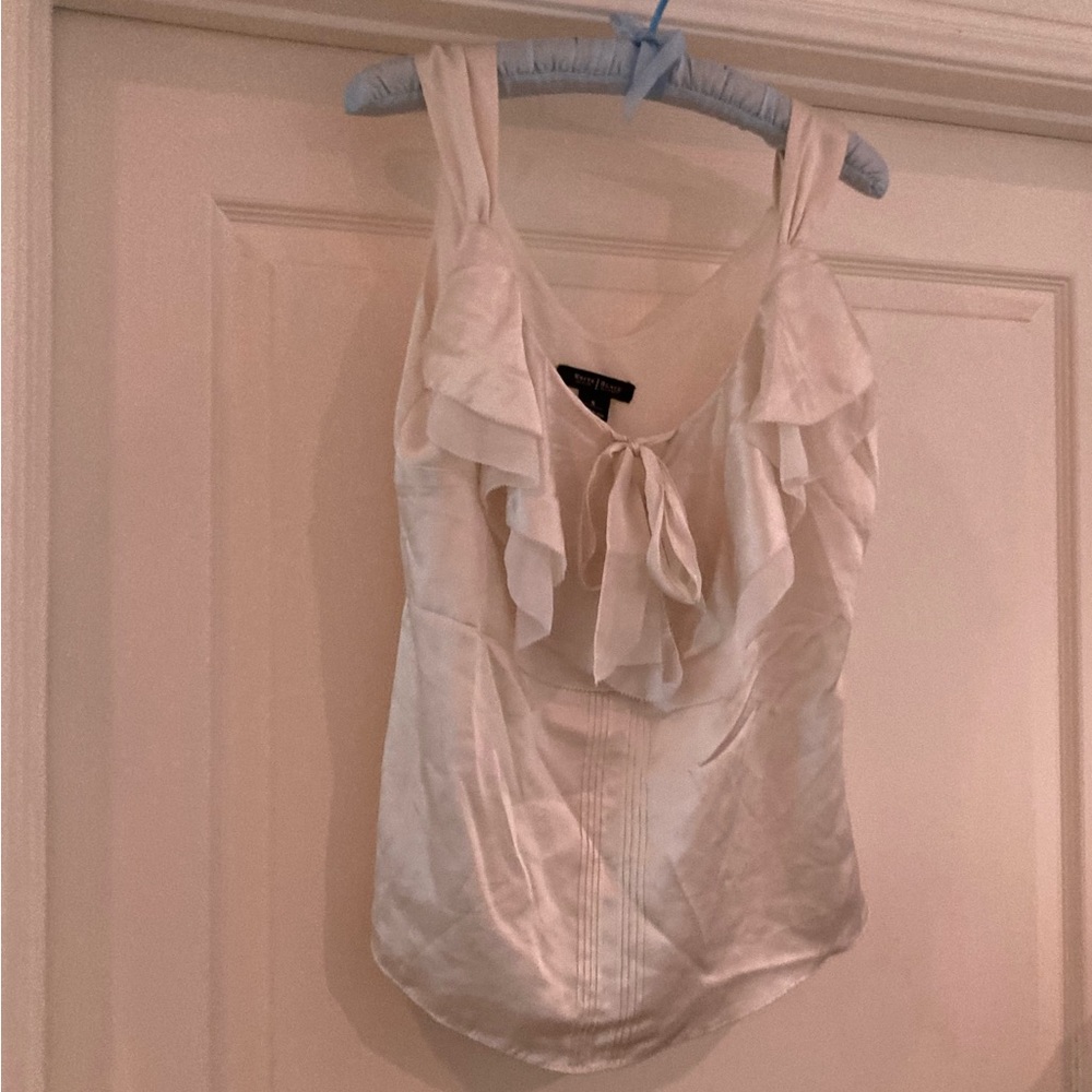 White House black market cream silk top